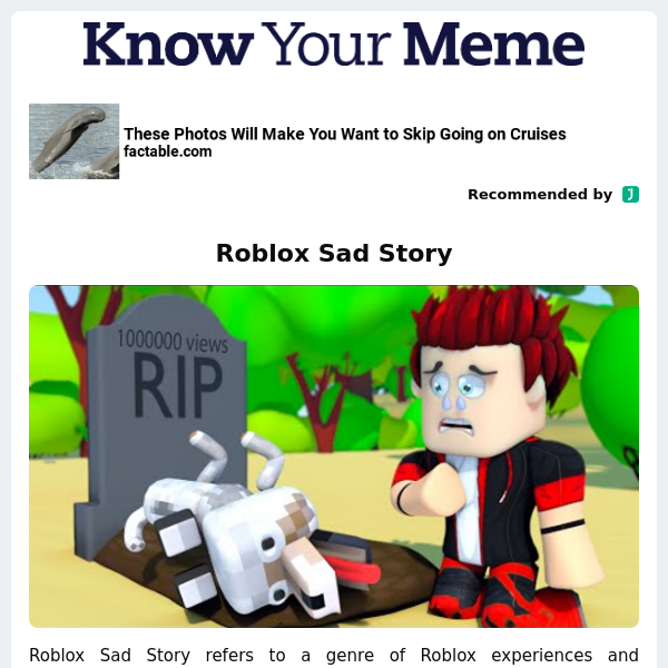 Roblox Sad Story