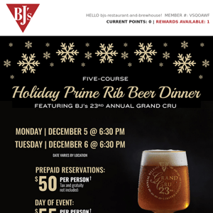 Last Chance to Register for our 5-Course Beer Dinner!