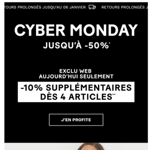 Cyber Monday : -10% supplémentaires ⚡
