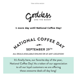 One More Day Until National Coffee Day!