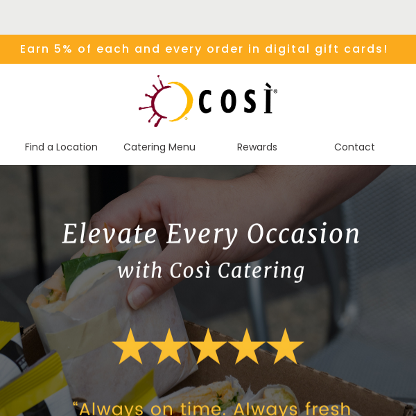 Treat Your Guests with a Cosi Spread 🌯🥗🍪