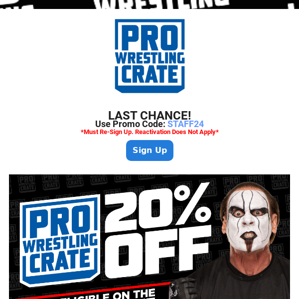 PRO WRESTLING CRATE Promo Code — 25% Off Mar 2024