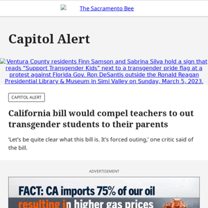 California bill would compel teachers to out transgender students to their parents