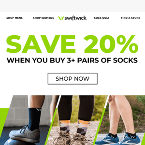 Save 20% On 3+ Pairs Of 🧦