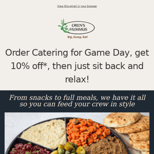 10% Off Catering For Game Day!