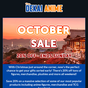SAVE 20% - OCTOBER SALE NOW ON!