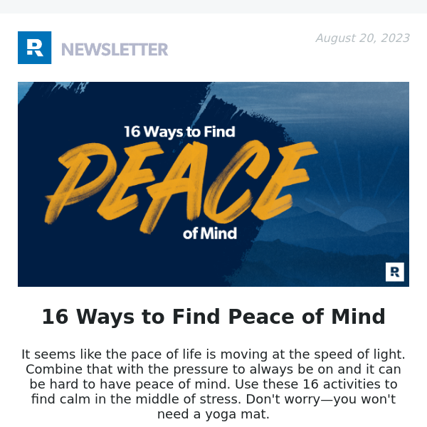 16 Ways to Find Peace of Mind