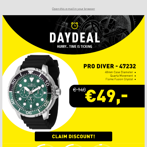 Today's Day Deal: Invicta Pro Diver For 49,- 🔥