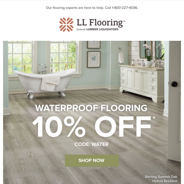 Ready for spills? 10% off waterproof flooring now!