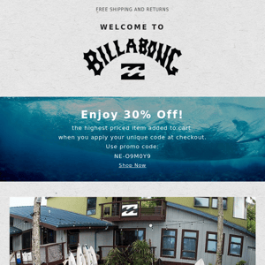 You’re in: Welcome to Billabong