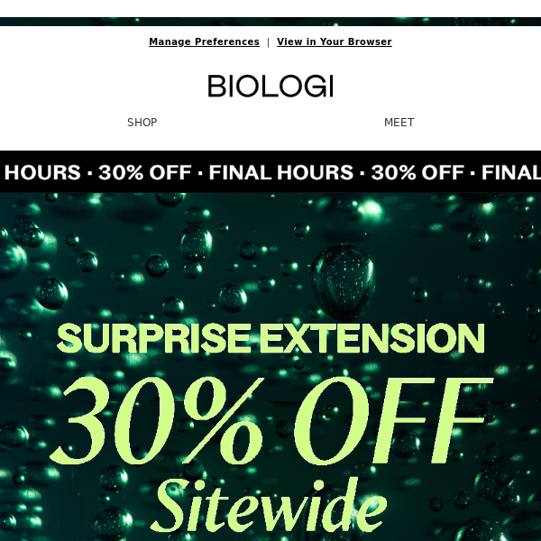 Surprise! 30% off EXTENDED until midnight...