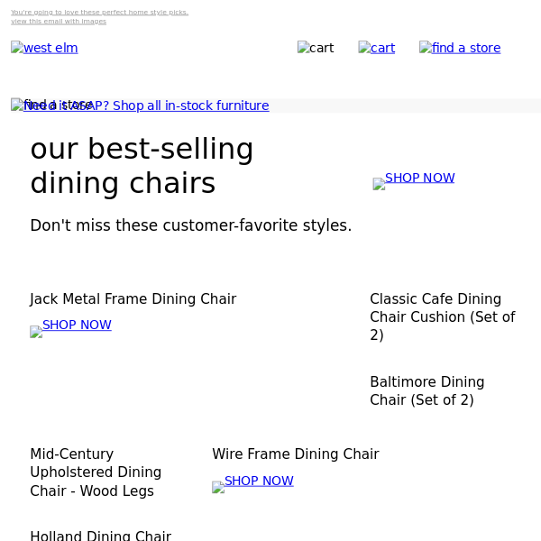 Check out our best-selling dining chairs *Plus, in-stock furniture that ships ASAP