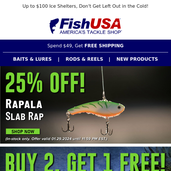 Rapala Slab Raps Produce More Fish, Enjoy 25% Off Them Today Only!