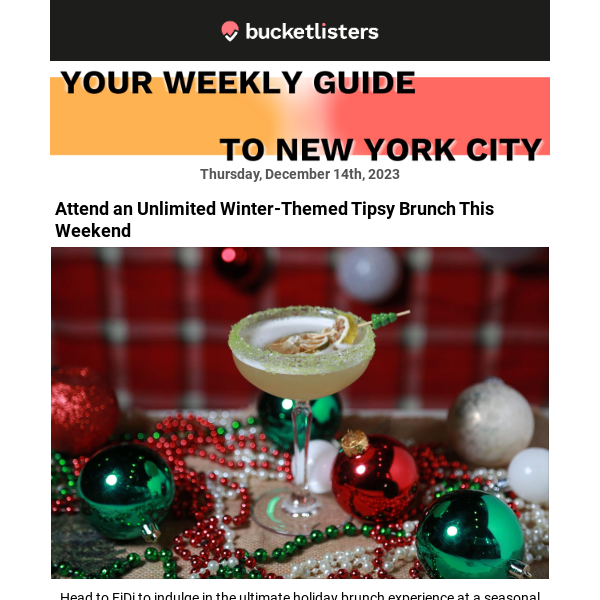 🎄 Unlimited Holiday Brunch, Pink Wonderland Bar, NYC Gift Guide & More