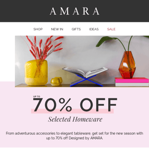 Don’t Miss | Up to 70% OFF Selected Homeware