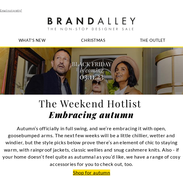 The Weekend Hotlist: Embracing autumn - Brand Alley