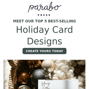 Shop our top 5 best-selling Holiday Card designs