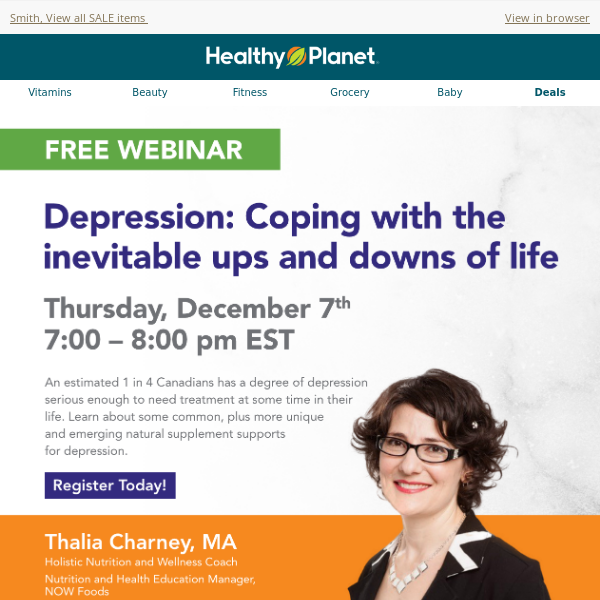 Webinar Registration! Depression: Coping with the inevitable ups and downs of life