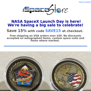 NASA SpaceX Crew 5 Launch today. 15% off sale today only