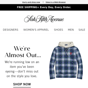 We're running low on your Polo Ralph Lauren item - Saks Fifth Avenue