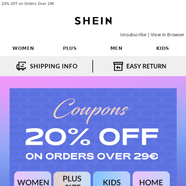 Your exclusive coupons is waiting! - Shein Europe