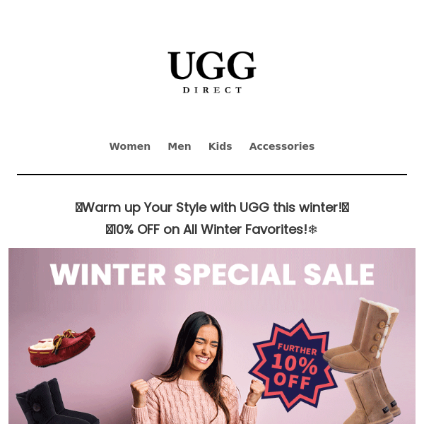 ❄️💥UGG Winter Sale Alert! Snag 10% OFF on UGG's Hottest Styles! 👢
