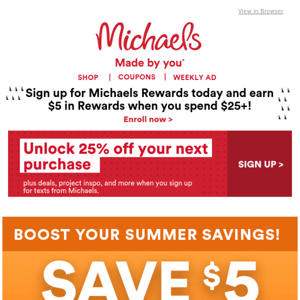 ☀️ Save an EXTRA $5 when you spend $25+ in store at the Big Summer Sale. ☀️