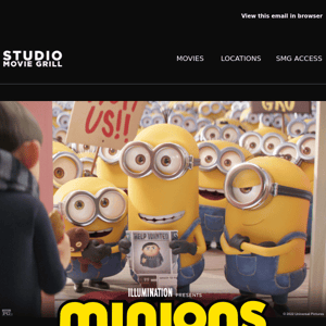 ⭐️ Studio Movie Grill, See #Minions: The Rise of Gru Today!