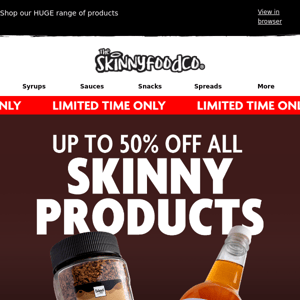 Up to 50% Off Skinny Food Co Products