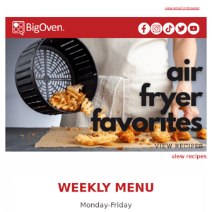 Air Fryer Favorites + Weekly Menu