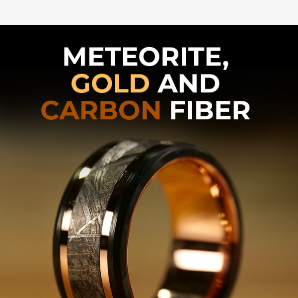 Meteorite, Gold and Carbon Fiber