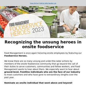 2023 Foodservice Heroes Nominations are Open!