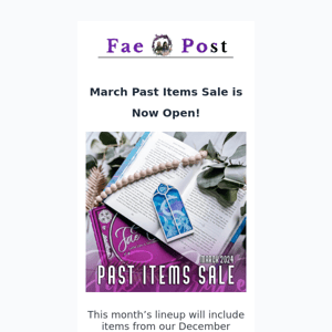 March Past Items Sale is NOW OPEN!