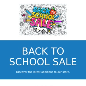 50% OFF BACK to SCHOOL SALE ENDS SOON 50% OFF