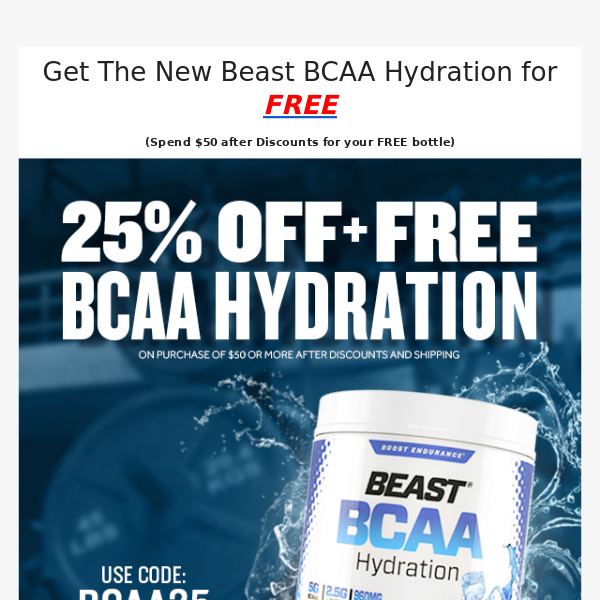 Get The New Beast BCAA Hydration - FREE