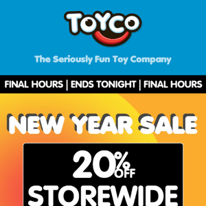 20% OFF STOREWIDE | ENDS TONIGHT