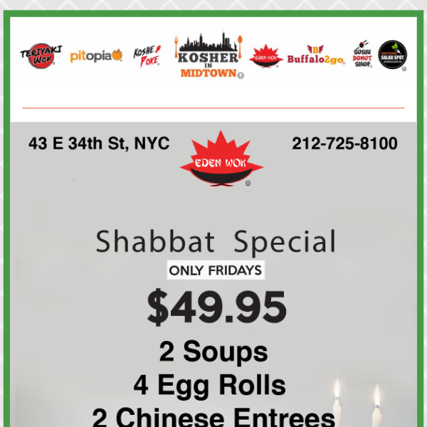 Cook for Shabbat with just a few clicks!