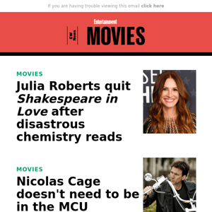 Julia Roberts quit 'Shakespeare in Love' after disastrous chemistry reads