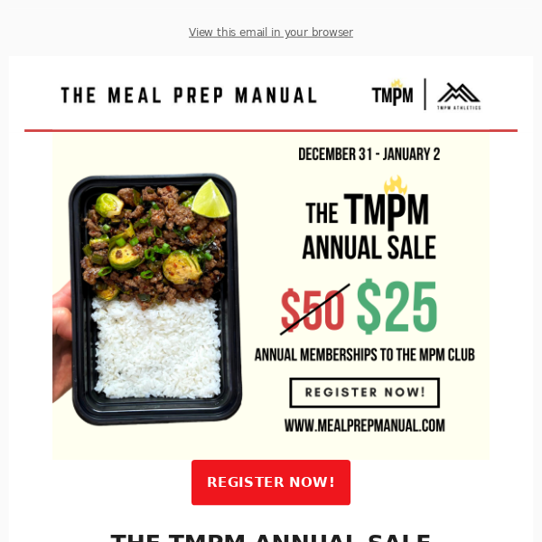 2023 is the year of Meal Prep: Annual Memberships are only $25! 