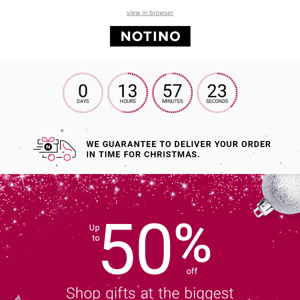 Have you already discovered our Christmas discounts of up to 50%? And with a Christmas delivery guarantee?