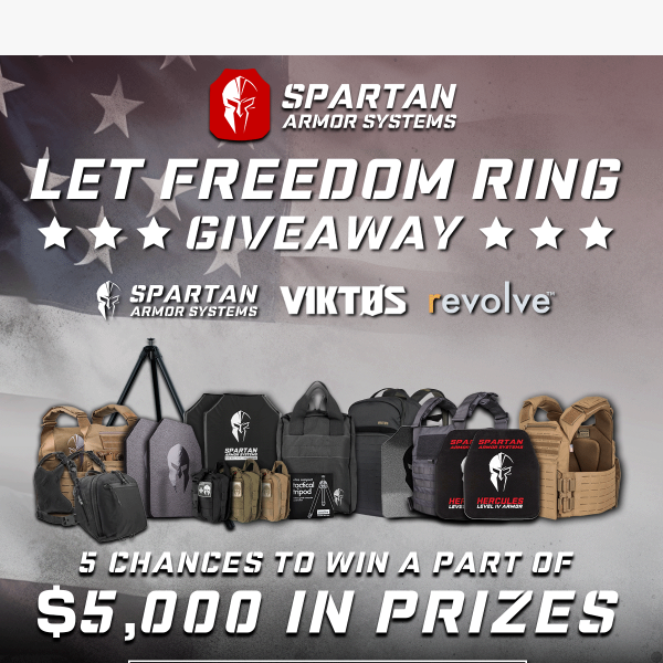 🔔 Freedom's Call - Will You Answer? Last Week to Win Spartan Armor and more!