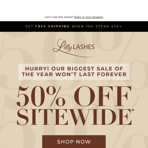 hey Lilly Lashes, something you love is on SALE!