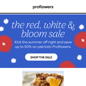 it's a red, white & bloom sale!