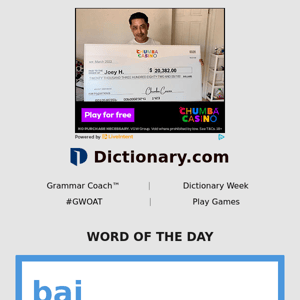 bai | Word of the Day