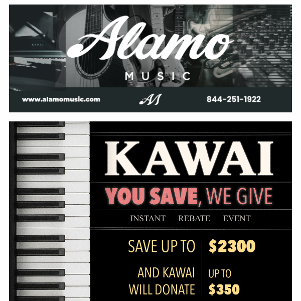 Kawai You Save, We Give Instant Rebate & Donation Sales Event