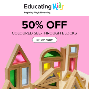 🌈50% Off Coloured See-Through Blocks🌈