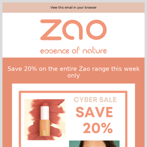 Save 20% in our Cyber Sale