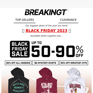 BreakingT BLACK FRIDAY: Up To 50-90% Off Shirts, Hoodies, Kids & More! 🤑