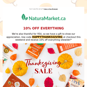 Thanksgiving Sale: 10% Off Everything 🍁 Ends Tonight