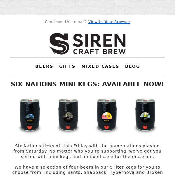 Six Nations Mini Kegs: Available Now 🏉